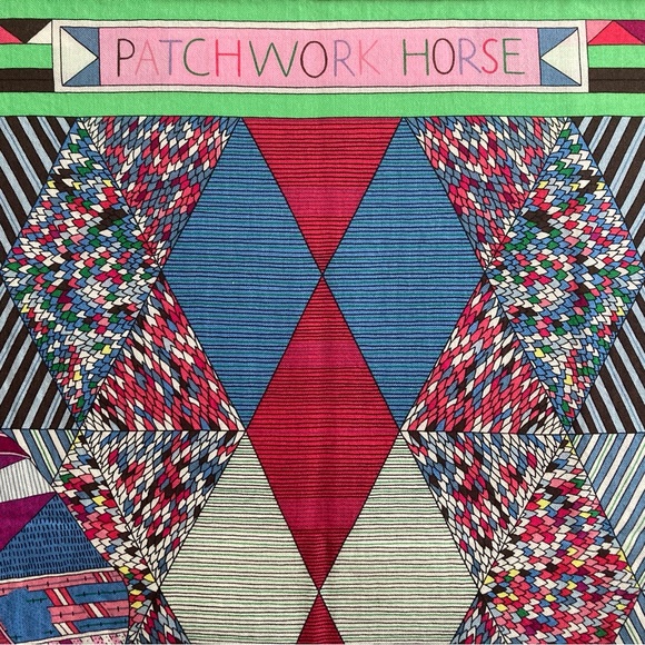 NWT Hermes Patchwork Horse Cashmere Silk Shawl Scarf - Picture 5 of 16